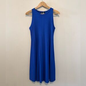 Blue Sleeveless Ribbed Dress